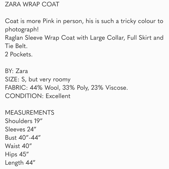 ZARA HOT PINK Wrap Coat S M - Picture 11 of 11